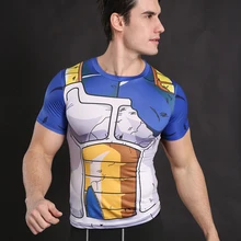 2018 New Men’s Fashion Goku Dragon Ball 3D Print Casual Short Sleeve Cosplay T-Shirt Compression Tshirts Fitness