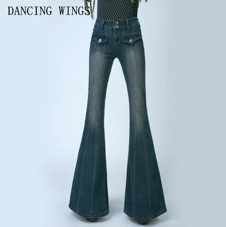 Blue Largo Pantalones Cintura 2018 Altavoz Slim Casual Y Primavera Jeans light Flares Moda Dark Otoño Blue Alta Mujeres XfZ8qPf