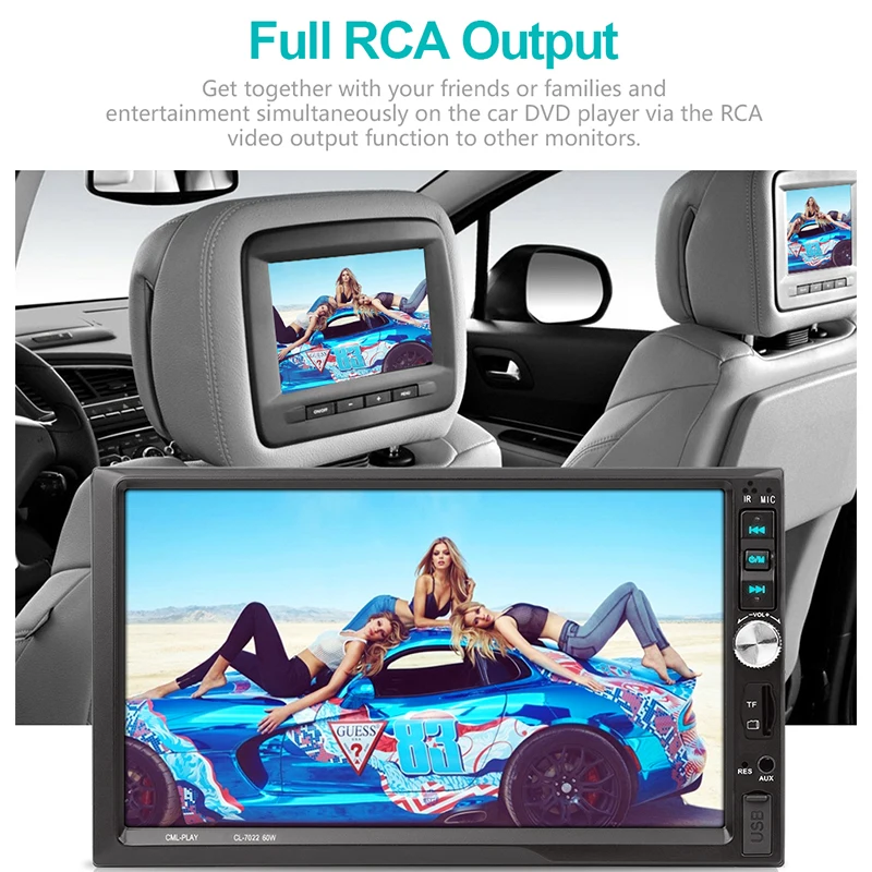 

Radio Car Bluetooth FM AUX USB Auto Audio Player Mirror Link For Andriod 2 Din Autoradio With Rear View Camera Remote Control