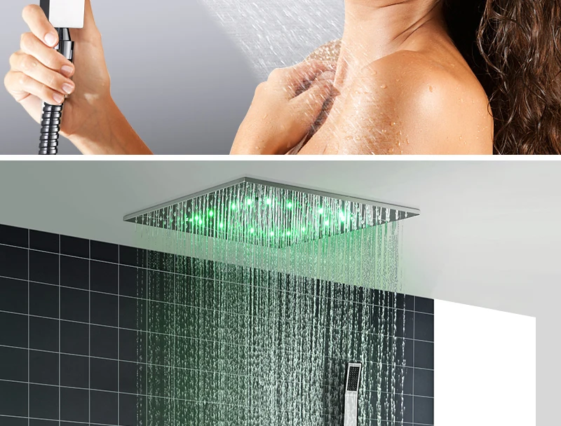 hm Набор для душа LED Термостатическая система для душа SPA Spray Rain Mode Интеллектуальный цифровой сенсорный монитор для душа