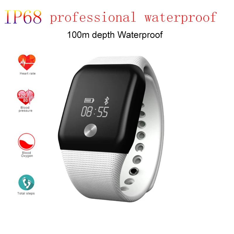 

Smart Watch BT4.0 Sport Waterproof Heart Rate Blood Pressure Health Activity Tracker Smart Watch Phone Mate For Android IOS