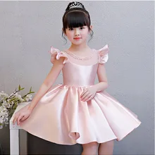 Фатиновое платье из тюля летние платья для девочек элегантный, бисерный платье для первого причастия, для свадьбы Выпускной платье для торжественных событий с цветками, домашние халаты для девочек