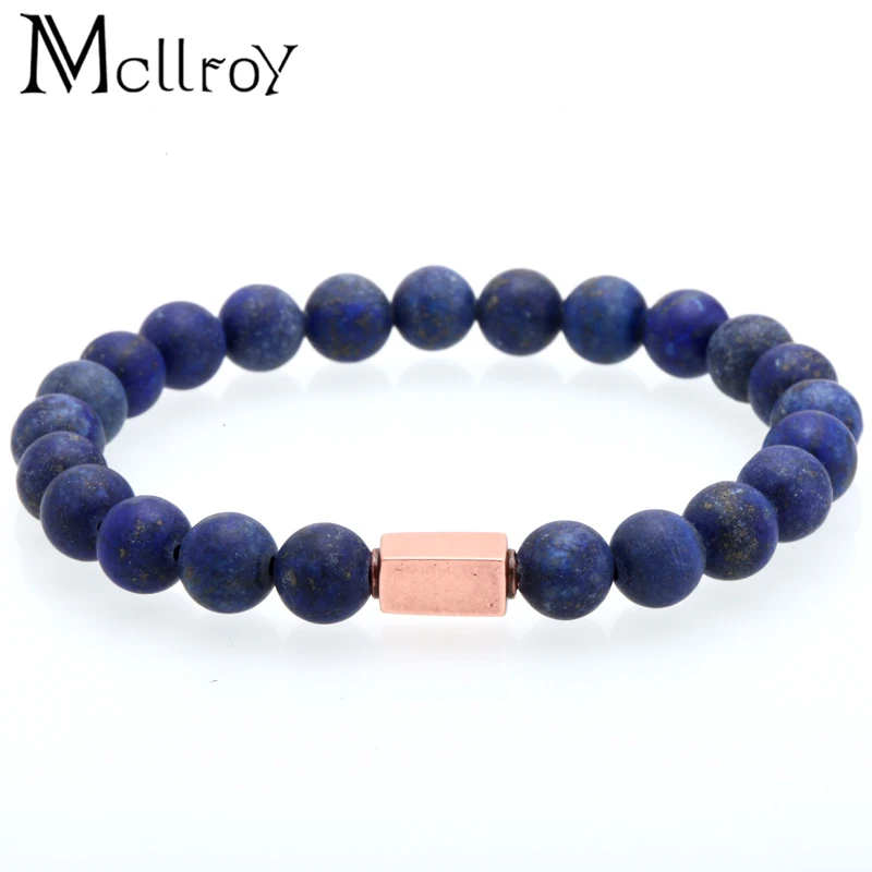 

Mcllroy bracelet men natural stone beads bracelet femme 8mm beads copper Accessories bracelets & bangles pulseira masculina gift