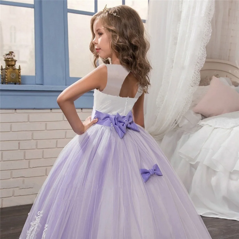 Кружевное платье без рукавов для девочек возрастом от 6 до 14 лет Одежда для маленьких девочек летнее модное платье с цветочным узором для маленьких девочек, подарок для девочек