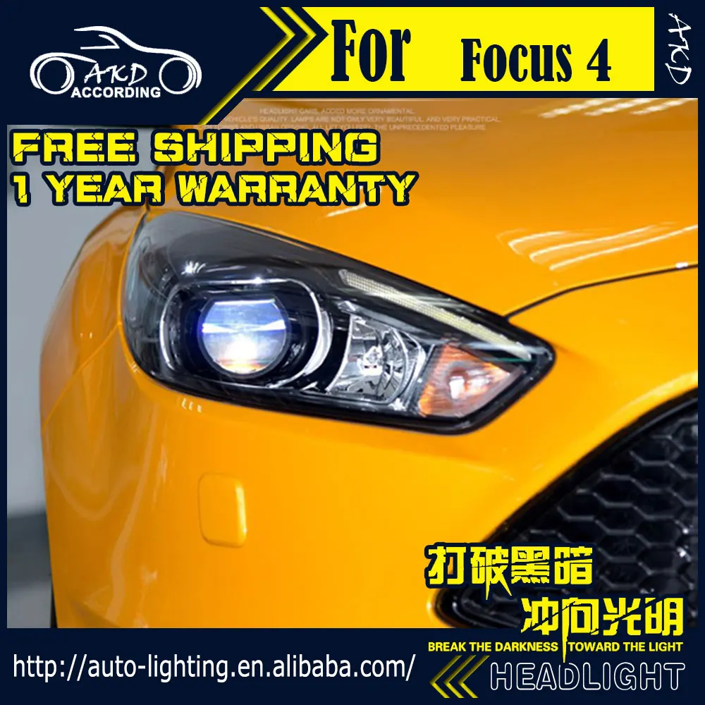 АКД стайлинга автомобилей фар сборки для Ford Focus 4 2016 ST дизайн светодиодный DRL H7 D2H HID