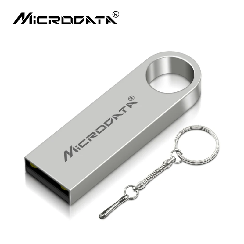 Бренд MicroData, USB флеш-накопитель, 16 ГБ, флеш-накопитель, 32 ГБ, 64 ГБ, 128 ГБ, флеш-накопитель, флеш-карта памяти, 8 ГБ, U диск, cle, usb с брелоком - Цвет: Silver