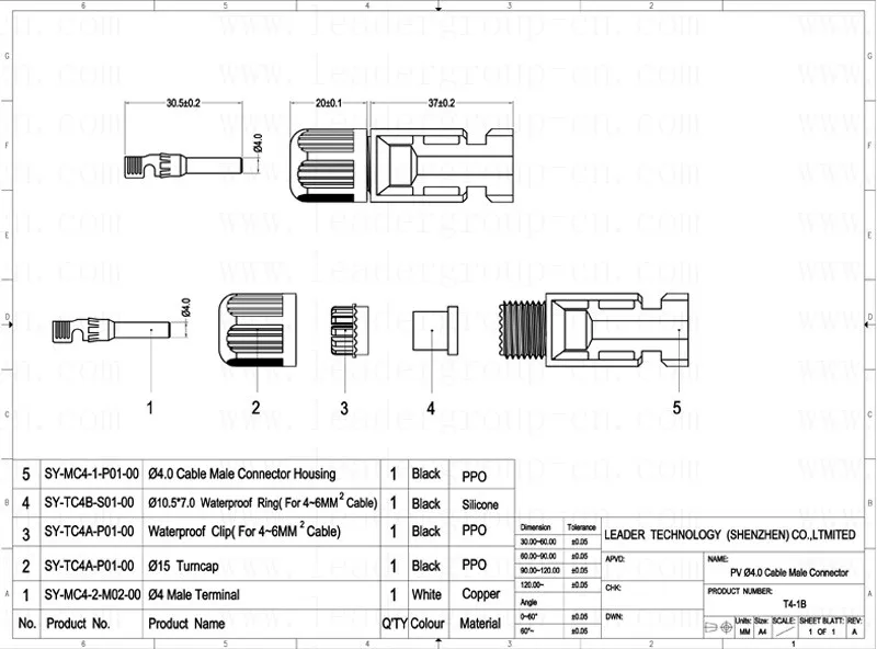 SY-MC4-2-male drawing