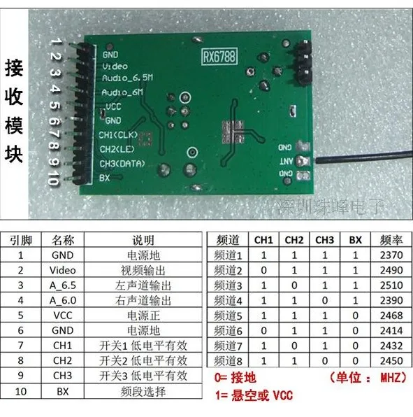 TX6733 + RX6788 1 W 2,4G высокомощная Беспроводная передача изображения от первого лица аудио и видео передача и приемный модуль