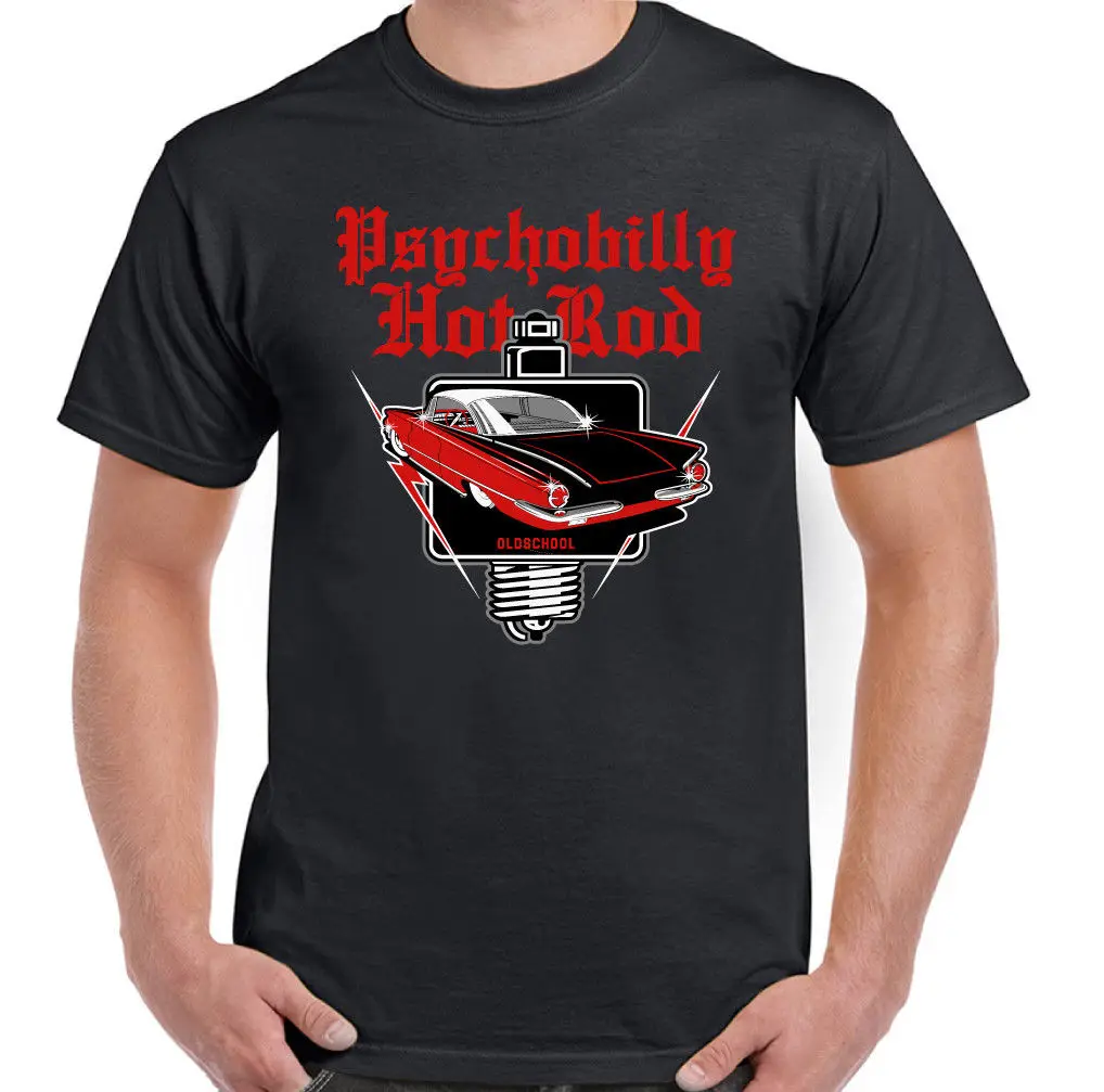 Psychobilly Hot Rod Garage Mens Funny Dragster T Shirt Hotrod Car