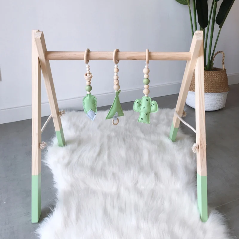 

Nordic Style Cartoon Solid Wood Felt Fitness Equipment Hanging Decoration Children Room Decoration Hanging decorations crafts
