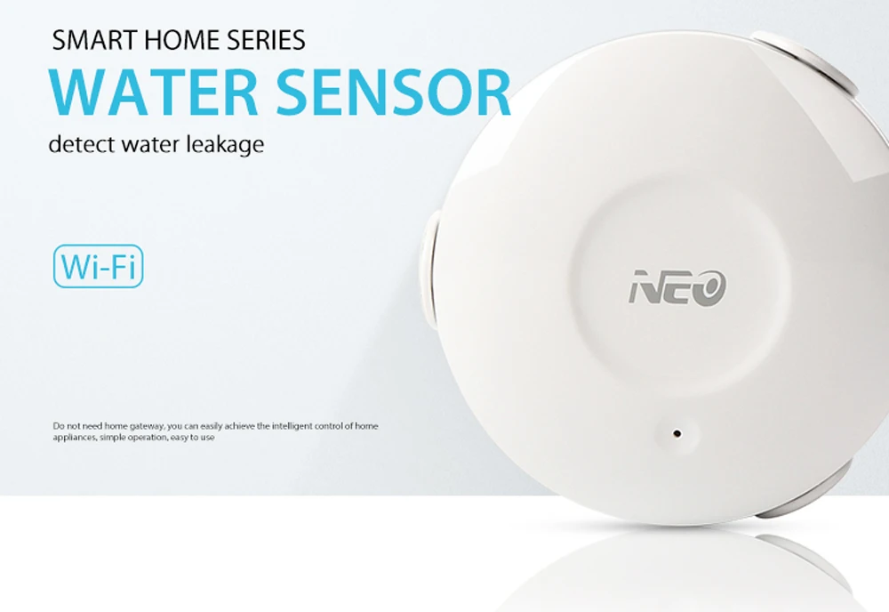 neo wi fi sensor de inundação de água sem fio detector de vazamento de água tuya inteligente vida aplicativo notificação alertas vazamento alarme