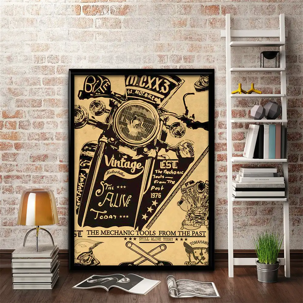 Vintage Literary Pattern Kraft Paper Poster Wall Decoration Painting Restaurant Bar Coffee Shop Music Line Stickers New Arrival Wall Stickers Aliexpress