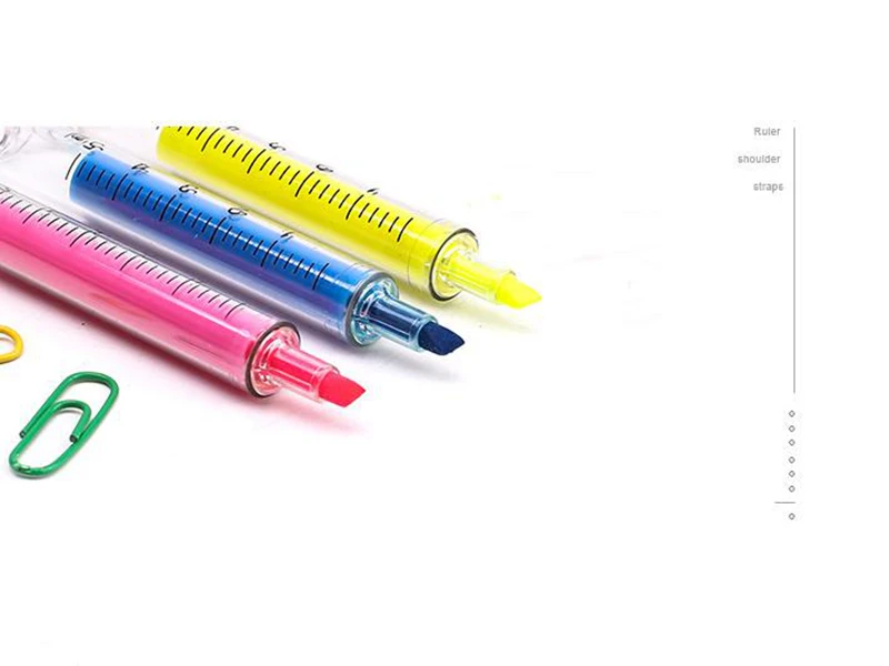 YDNZC 6 шт./компл. модные Мультяшные ручки в форме шприца мягкий вкладыш флуоресцентная ручка милое искусство хайлайтер Рисование знак ручка работа канцелярские принадлежности