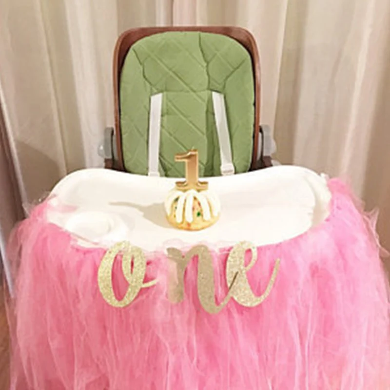 Gold Glitter ONE Banner for Prince Princess Baby boy girl 1st first Birthday Party High kids Chair Car Decor Supplies photo prop Gold Glitter ONE Banner for Prince Princess Baby boy girl 1st first Birthday Party High kids Chair Car Decor Supplies photo prop