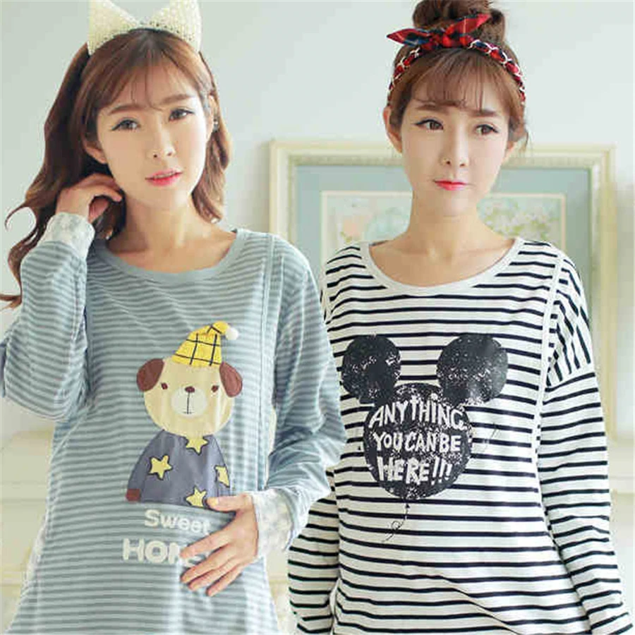 

Women Nursing Pajamas Set For Pregnant Women Clothes Nursing Cartoon Cute Soft Breastfeeding Pajamas Autumn Winter 605619