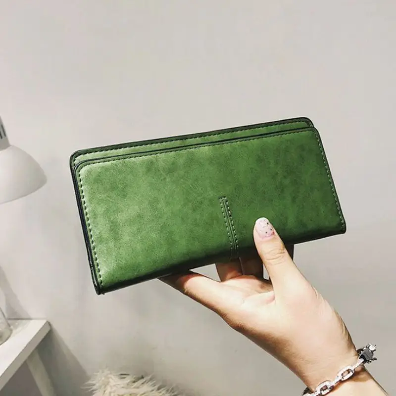 Woman Vintage Wallet Big With Phone Pocket Clutch Bag Leather Wallet Card Holder Long Ladies Portefeuille Femme Coin Pocket 2019