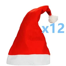 12Pcs lot Christmas red non woven Christmas hat toys