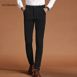 Новинка 2017 года прибытие стиль мужские повседневные длинные штаны высокого качества Повседневная Деловая тонкий сплошной мужские костюмы