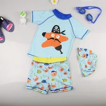 3 шт. детский купальник для маленьких мальчиков купальники Солнцезащитный крем быстросохнущая плавание Мужские Шорты для купания Starfish Стиль УФ prodection(SPF50+) комплекты