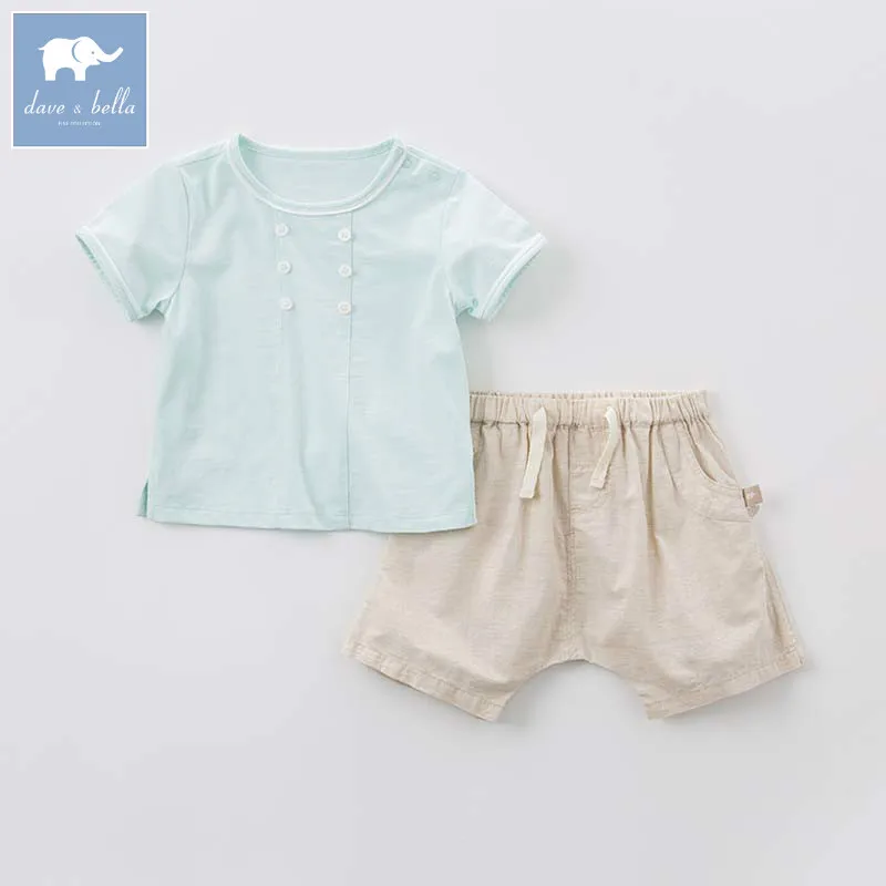

DBA6359 dave bella summer infant toddler suit children high quality clothes kids costumes baby boys handsome clothing sets