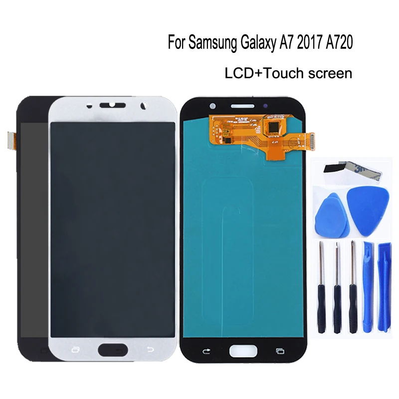 ЖК-дисплей AMOLED с сенсорным экраном и дигитайзером в сборе для Samsung Galaxy A7 2017 A720 A720F |