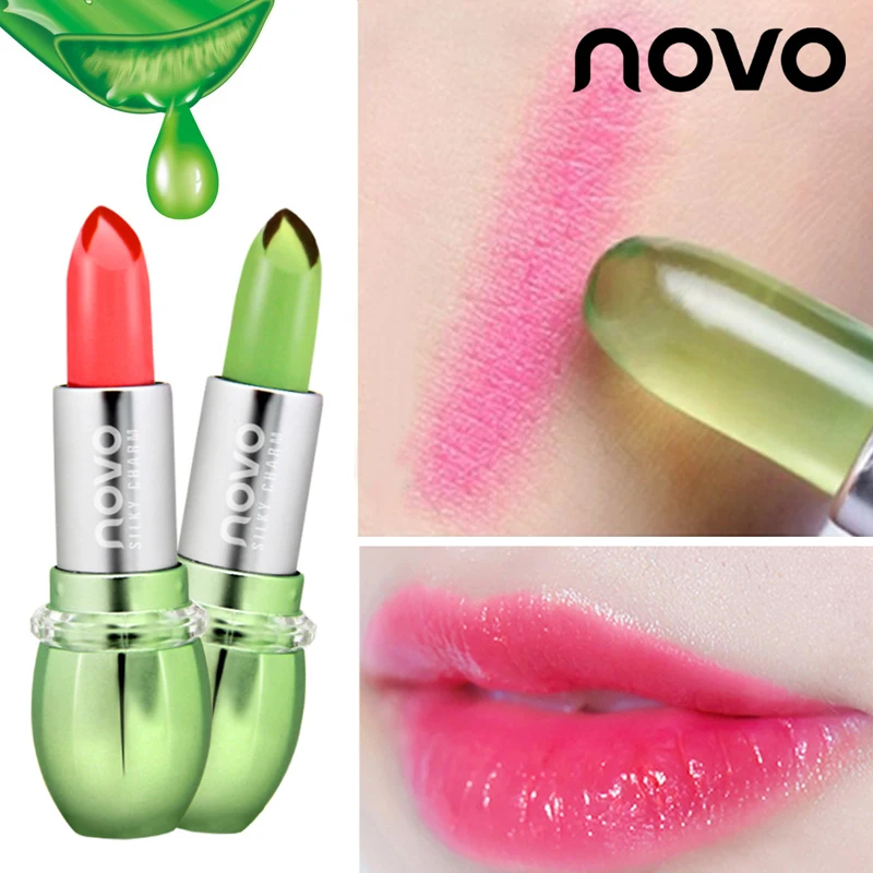 

Brand Makeup NOVO Waterproof Jelly Lip Stick Long Lasting Tempareture Change Color Moisturizer Batom Lips Lipstick Balm