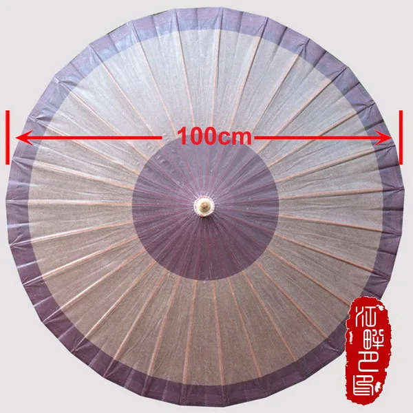 Китайский Глубокий цветной зонт, Женский деревянный зонтик с длинной ручкой, для взрослых, Ретро стиль, масляная бумага, зонтик, арт-шоу, Декор - Цвет: Diameter 100CM