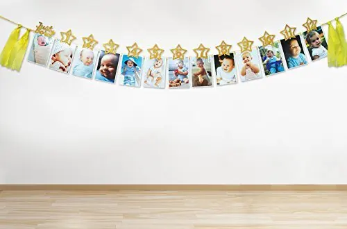 diy monthly paper 1st one year old baby photo booth birthday banner paper banner