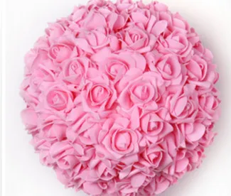 

2015 Popular Wedding Items !!Free EMS Shipping 8pcs 9.8"/25cm Artificial Foam Rose Kissing Balls Wedding Decoration Flower Balls