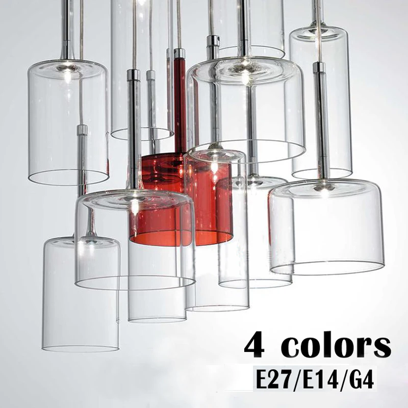 Najtaniej Nowoczesna prosta lampa wisząca kryty G4 Led szklany wisiorek lampa krystalicznie czyste szkło butelka lampa wisząca dla restauracji