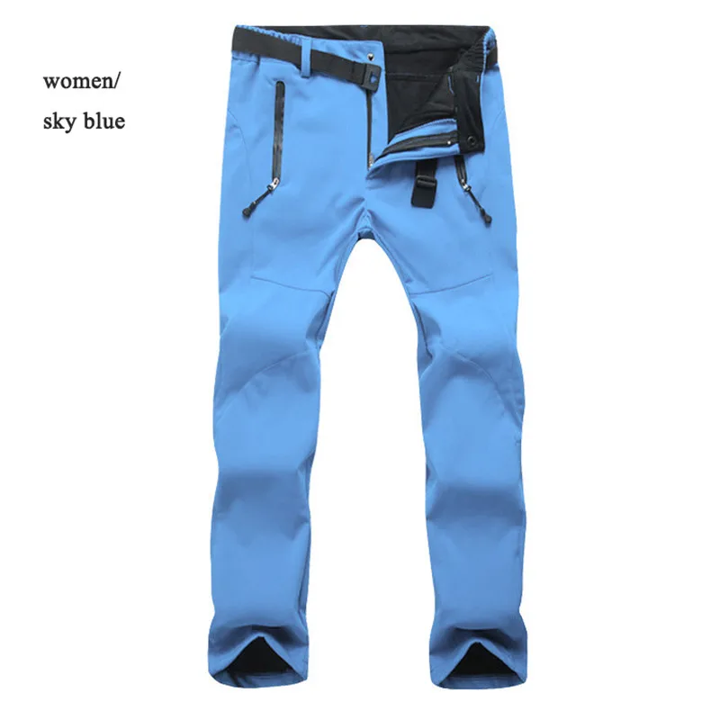 Уличные спортивные мужские и женские лыжные брюки, Зимние флисовые походные брюки из флиса, водонепроницаемые уличные походные брюки для альпинизма, лыжного спорта - Цвет: 13