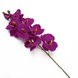 7 цветов Heads искусственной имитации цветок Орхидея-бабочка шелковый букет фаленопсис Свадебная вечеринка Домашний Декор