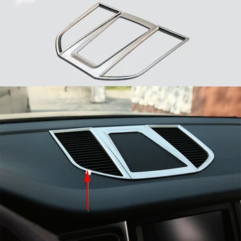 

Chrome ABS Console Air Condition Outlet Dec Frame Cover TrIm For Porsche Macan 2015-2016
