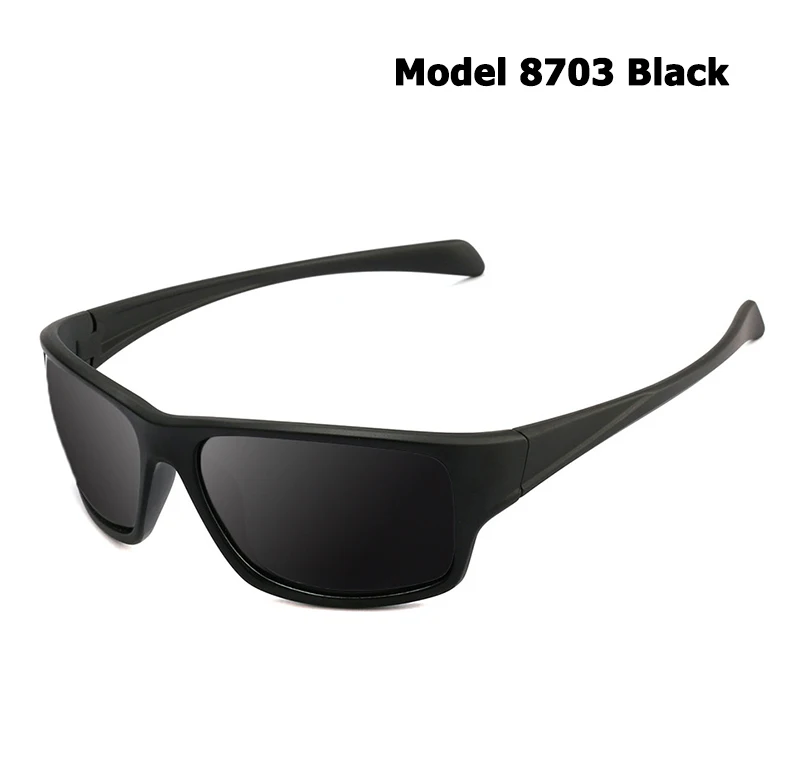 JackJad модные уличные спортивные поляризованные солнцезащитные очки, мужские очки для вождения, рыбалки, бега, путешествий, солнцезащитные очки Oculos De Sol - Цвет линз: 8703 Black