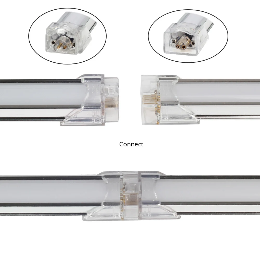 2 шт. x 50 см 24 в алюминиевый бесшовный Соединительный Светодиодный светильник освещение кухонного шкафа с 1 шт. DC разъемом+ 1 шт. 24 В 1A адаптер