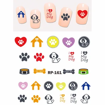 

NAIL ART BEAUTY NAIL STICKER WATER DECAL SLIDER CARTOON ANIMAL DOG BULL TERRIER SPANIEL HOUND PAW BONES HOUSE RP157-162