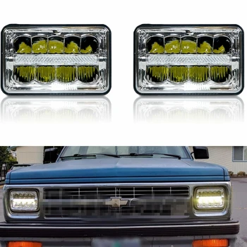 

4X6 Inch LED Headlights Replacement H4651 H4652 H4656 H4666 H6545 for Ford Trucks 6"x 4" H4 Led headlight With DRL