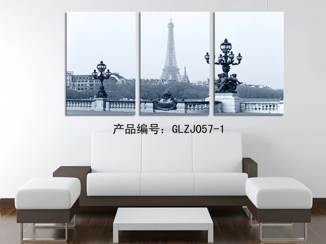 Fashio Canvas Printing Iron Tower 3 Pieces Home Decoration Picture On Wall For Living Room GLZJ057-1 | Дом и сад