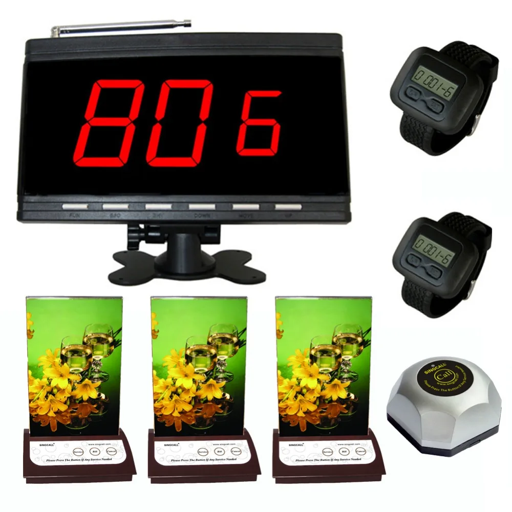 SINGCALL Wireless Kitchen call paging system,1 silver bell