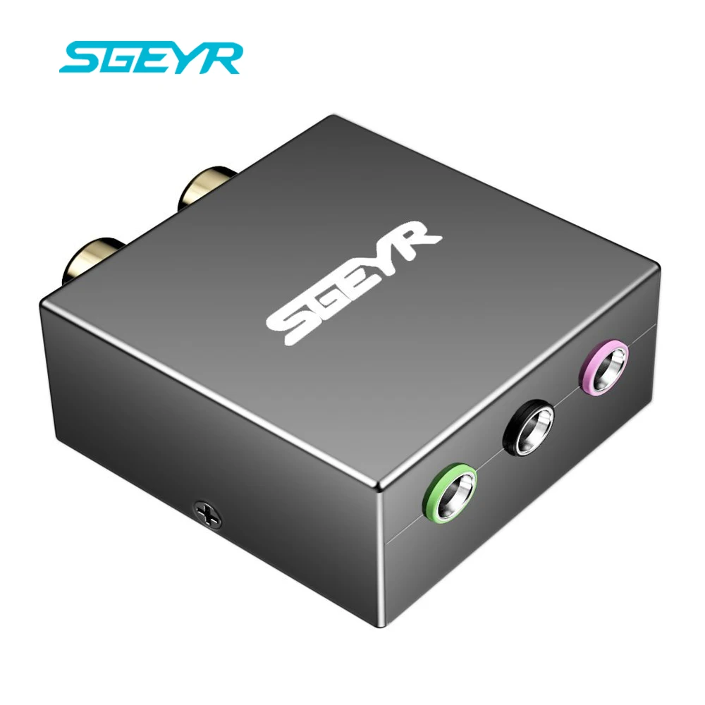 Skup SGEYR 5.1 konwerter Audio konsola do gier Adapter pozłacane gniazdo Audio 2 rca (L R) jack i 3x3.5mm Jack dwukierunkowy konwersji