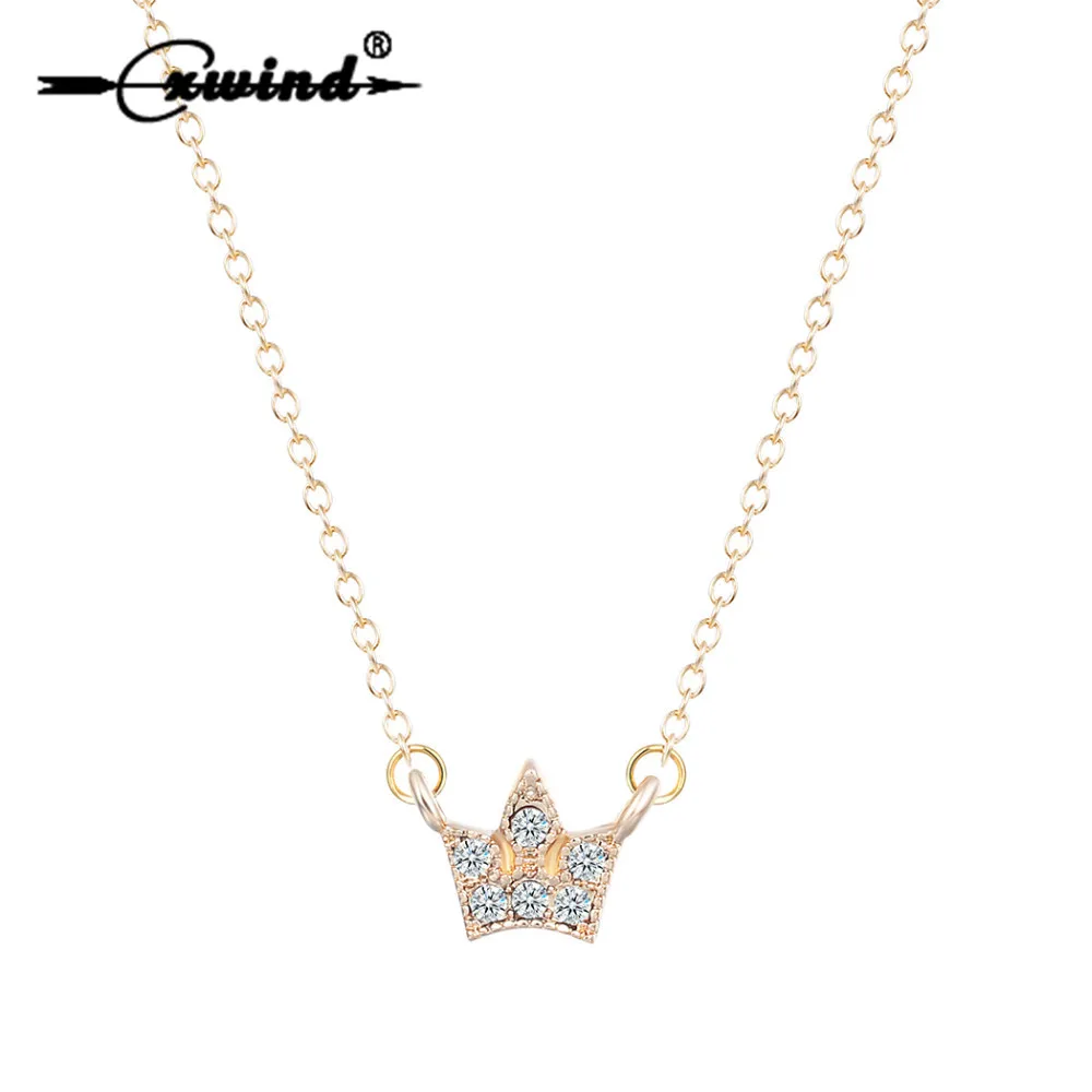 Cruz Collar Cadena Colgante Cristal Corona de aleación realeza Diamante Princesa Tiara