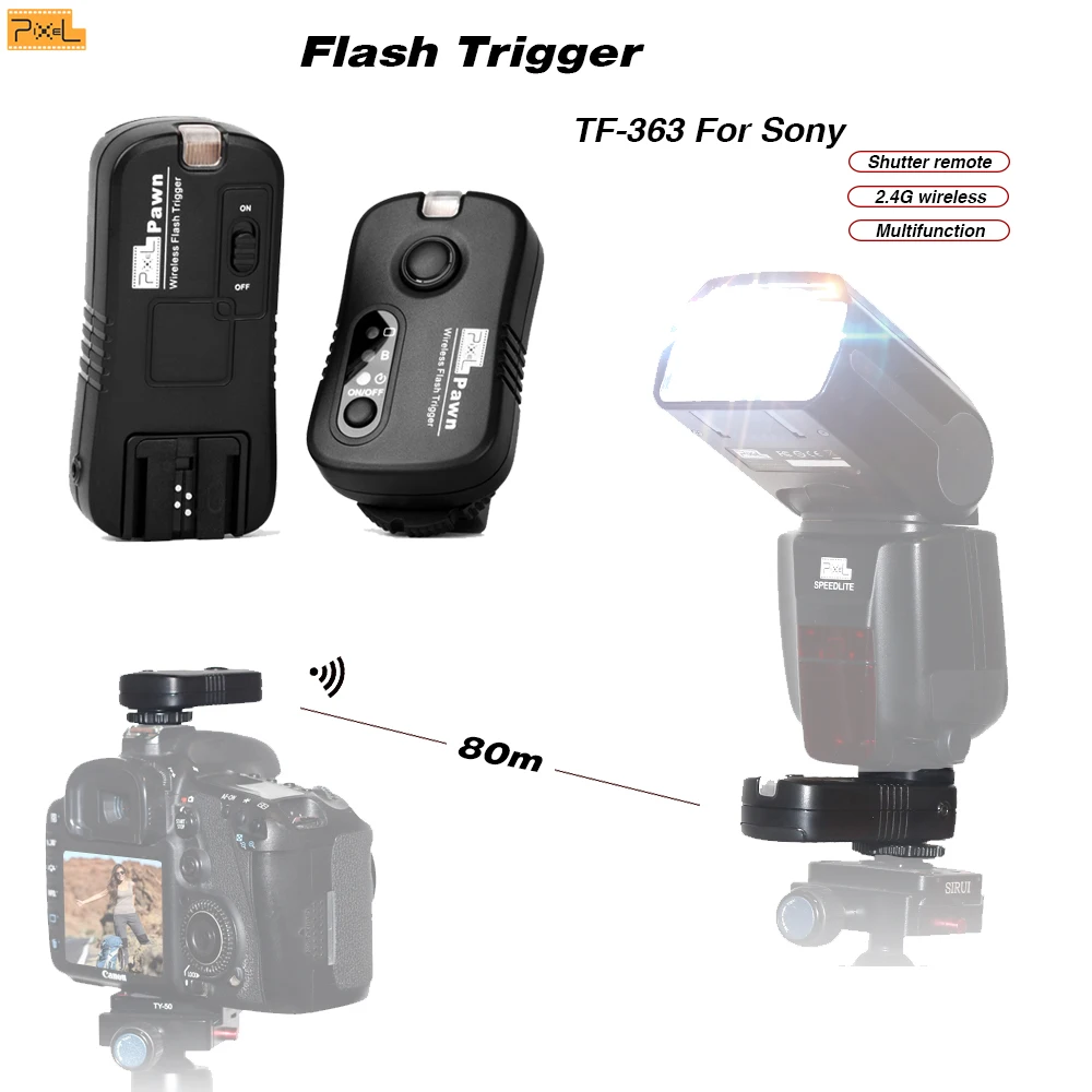 

Pixel TF-363 Flash Trigger Controller Speedlite Wireless Shutter remote for Sony a560 a550 a500 a450 a350 a57 a55 a35 a33 a65
