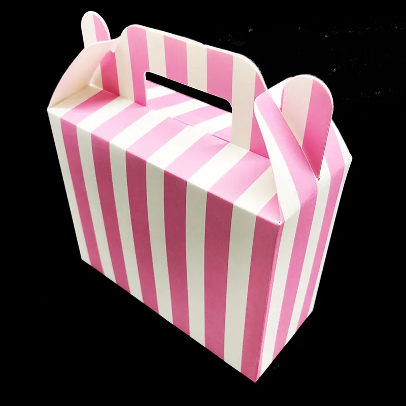 

12pcs/lot Pink Stripes theme candy boxes Pink Stripes party decorations Stripes gift boxes baby shower wedding party supplies