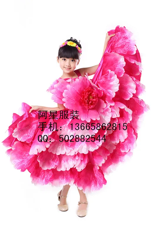Костюм для испанского танца фламенко платье с лепестками платье для испанского фламенко Jude фламенко с головами 720 - Цвет: 720 rose
