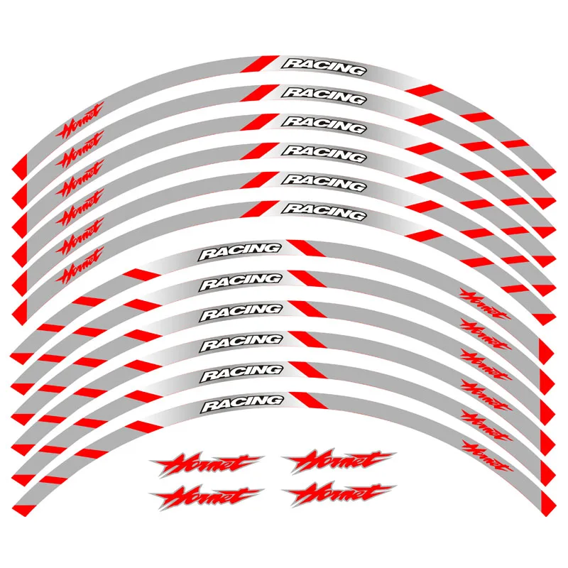 Новинка, высокое качество, 12 шт., подходит для мотоцикла, наклейка на колеса, полоса, светоотражающий обод для Honda Hornet 250 900 400 - Цвет: 1