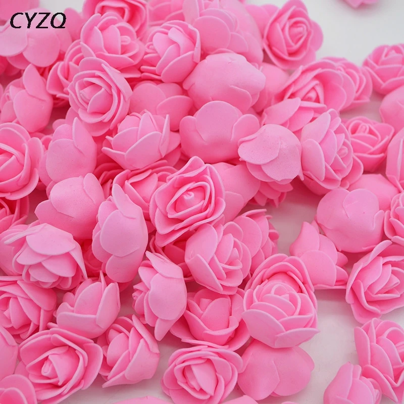 

50pcs/lot 3cm PE Foam Roses Artificial Flowers Heads for Home Wedding Party DIY Wreath Decorative Flower Bear Fake Rose Flower