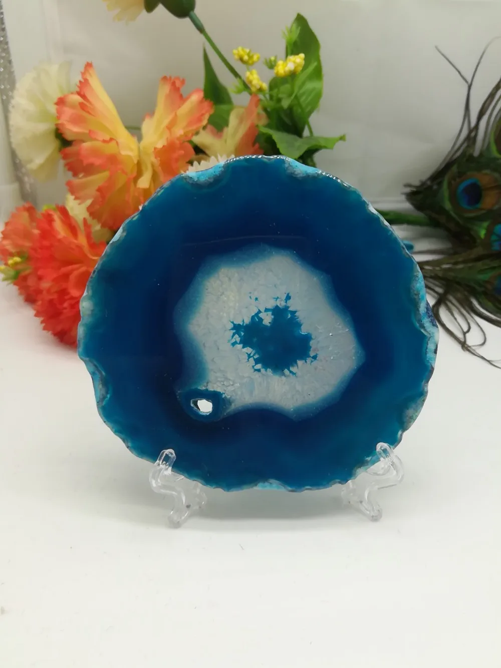 

Grand agate bleue Geode Poli Cristal Quartz