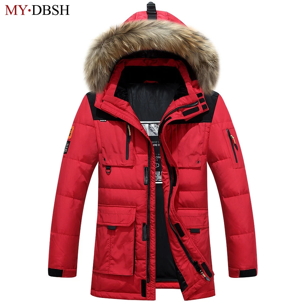 Hot Sale Winter Mens Cotton Hooded Down Jacket Parka Fashion Detachable