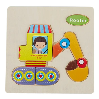 

3D Wooden Puzzle Jigsaw Toys For Children Wood 3d Cartoon Animal Puzzles Intelligence Kids Early Educational Toys for children