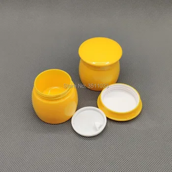 

New Style 15g Yelow Empty Cream Jars High Quality Yellow Plastic Cosmetic Package Container DIY Mask Refillable Bottle Botella